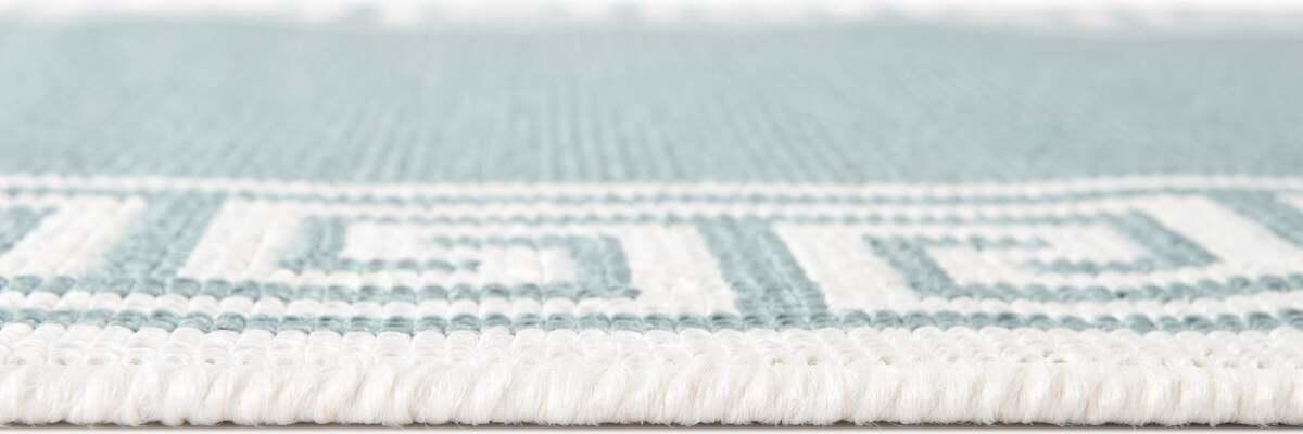 Unique Loom Outdoor Rugs - Outdoor Coastal Contemporary 9x12 Rectangular Rug Aqua