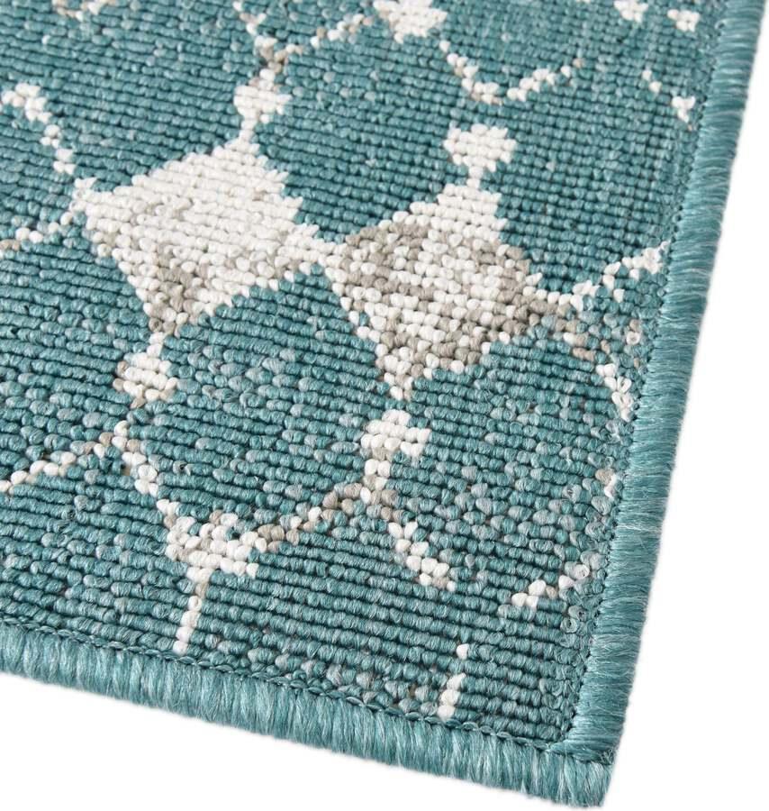 Unique Loom Outdoor Rugs - Outdoor Trellis Transitional 9x12 Rectangular Rug Teal