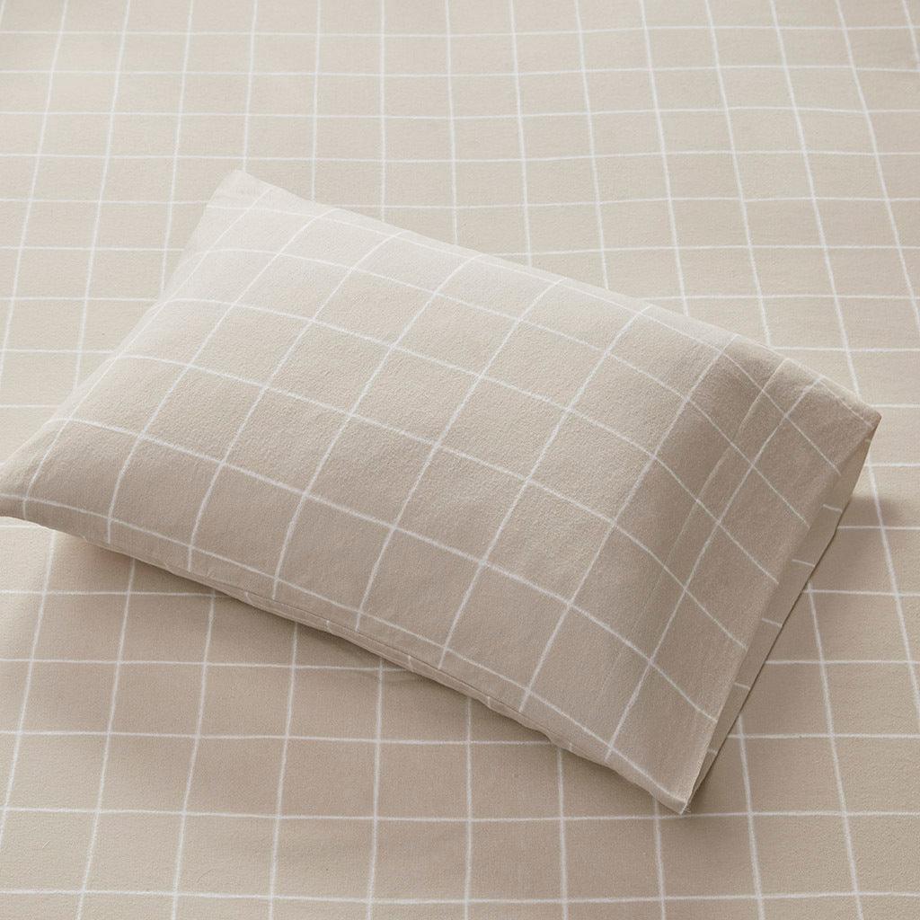 Olliix.com Sheets & Sheet Sets - Oversized Flannel California King Sheet Set Beige