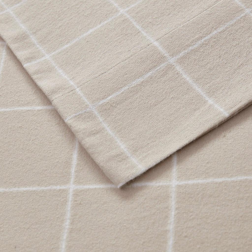 Olliix.com Sheets & Sheet Sets - Oversized Flannel California King Sheet Set Beige