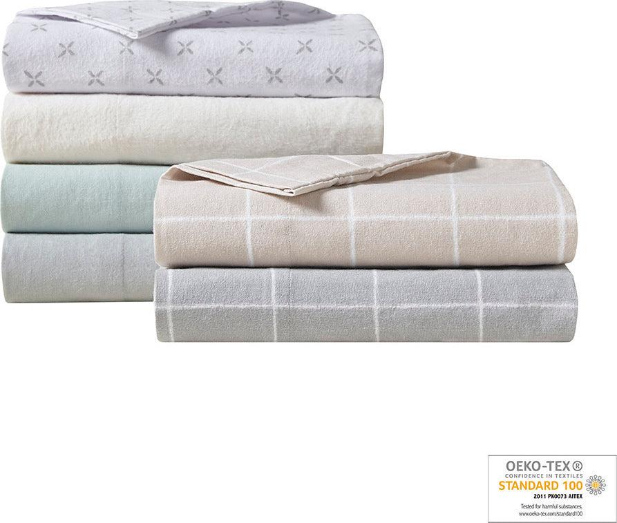 Olliix.com Sheets & Sheet Sets - Oversized Flannel California King Sheet Set Beige