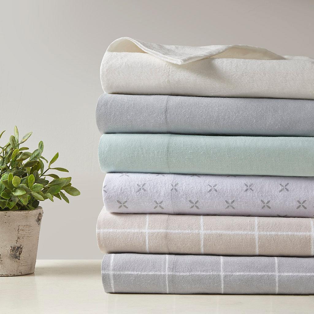 Olliix.com Sheets & Sheet Sets - Oversized Flannel California King Sheet Set Seafoam