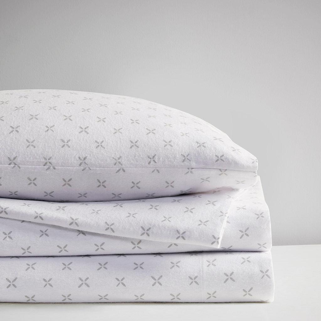 Olliix.com Sheets & Sheet Sets - Oversized Flannel Full Sheet Set Gray