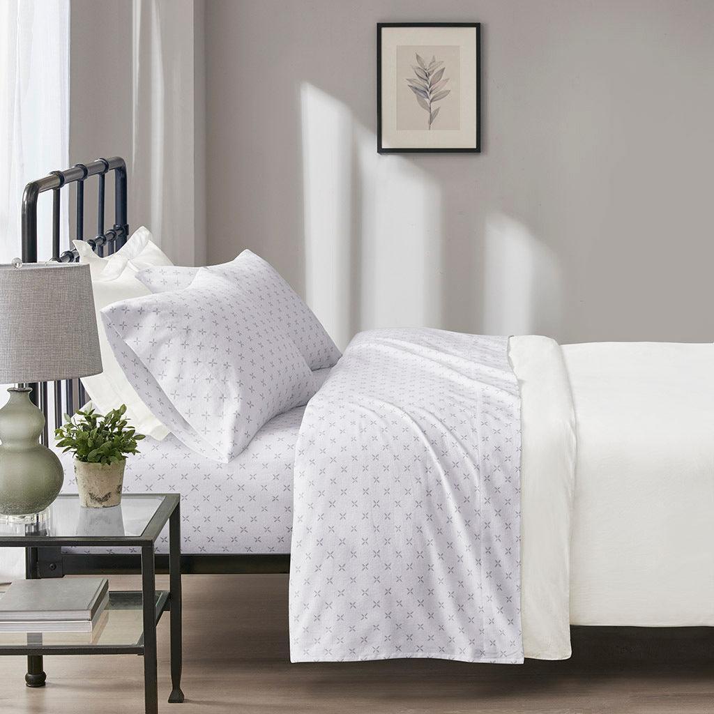 Olliix.com Sheets & Sheet Sets - Oversized Flannel King Sheet Set Gray