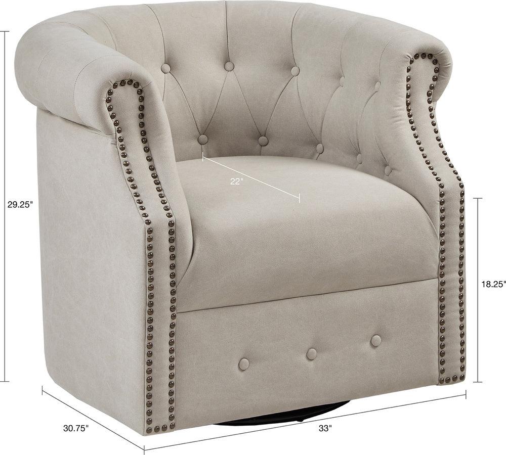 Olliix.com Accent Chairs - Owen Swivel Chair Beige