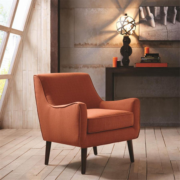 Burnt orange leather online accent chair