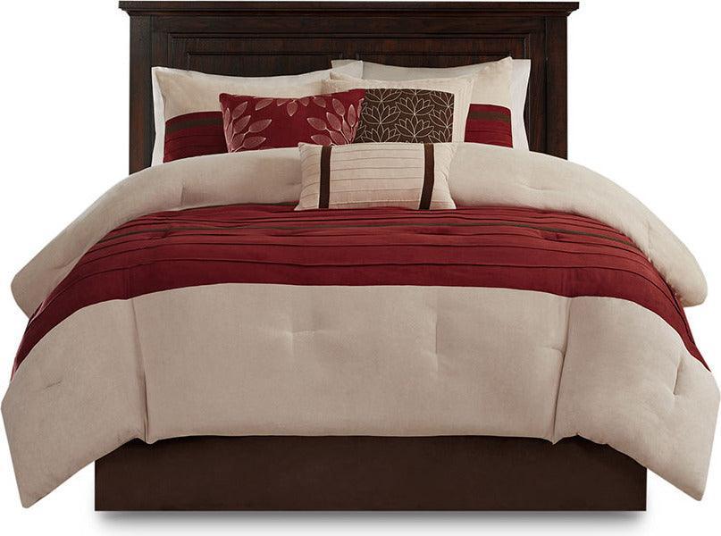 Shop Palmer Transitional 7 Piece Comforter Set Red Comforters