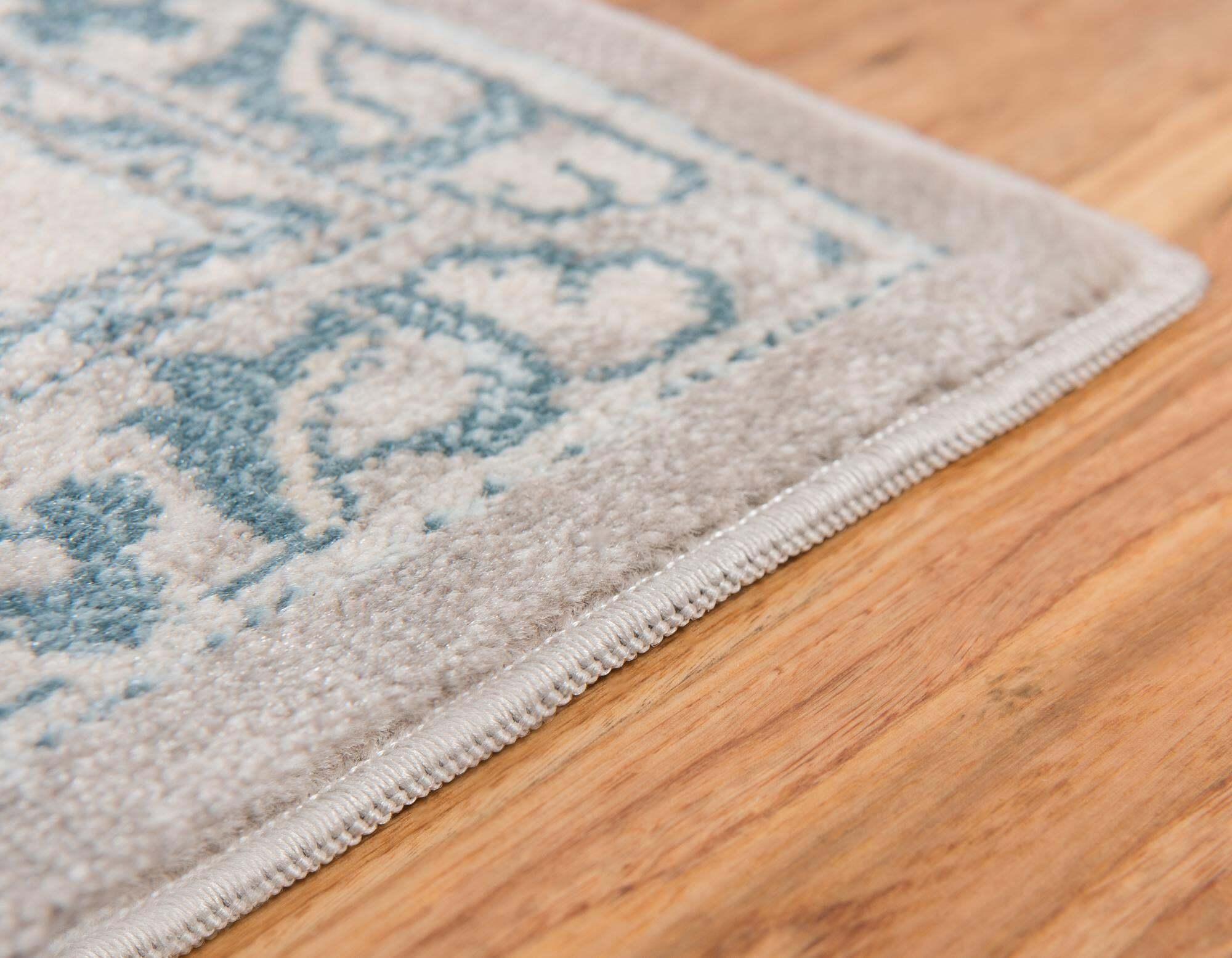 Unique Loom Indoor Rugs - Paris Border Rectangular 8x10 Rug Tan & Blue