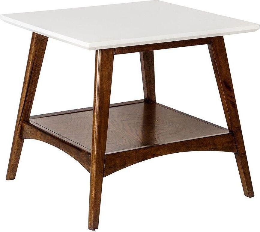 Olliix.com Side & End Tables - Parker End Table Off White & Pecan