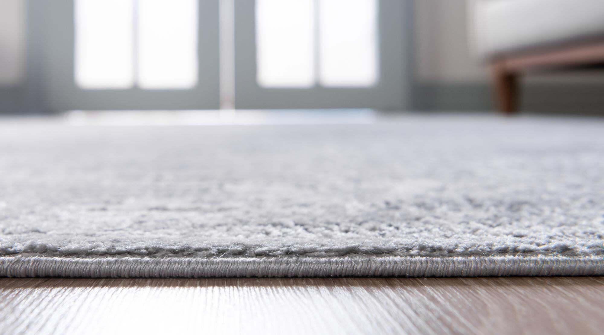 Unique Loom Indoor Rugs - Portland Medallion Rectangular 8x10 Rug Light Gray & Gray