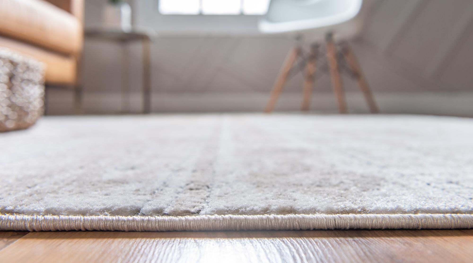 Unique Loom Indoor Rugs - Portland Striped Rectangular 8x11 Rug Tan & Ivory