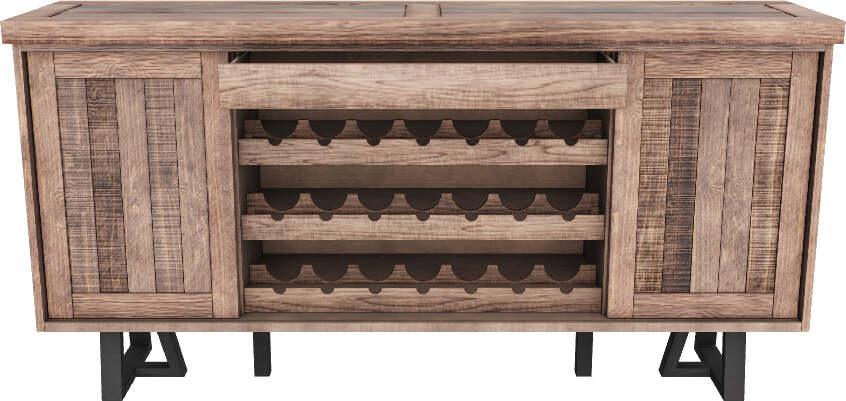 Alpine Furniture Buffets & Sideboards - Prairie Sideboard with Wine Holder, Natural/Black