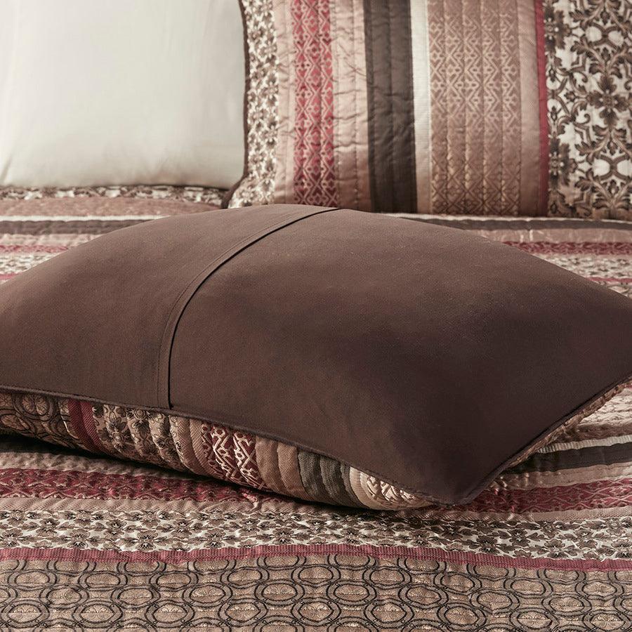 Shop Bellagio Queen 5 Piece Reversible Jacquard Bedspread Set Brown & Gold, Comforters & Blankets