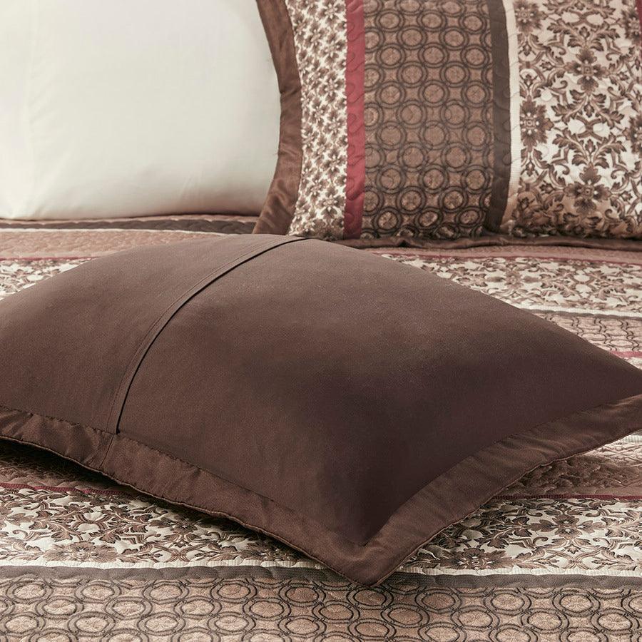 Shop Bellagio Queen 5 Piece Reversible Jacquard Bedspread Set Brown & Gold, Comforters & Blankets