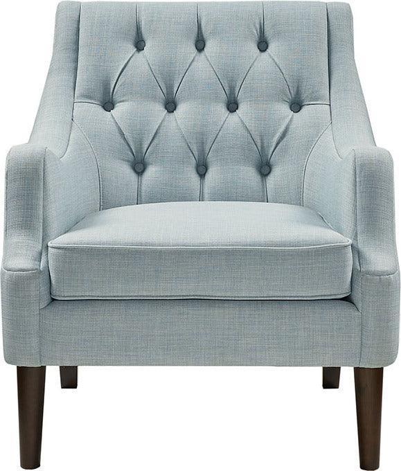 Olliix.com Accent Chairs - Qwen Button Tufted Accent Chair Dusty Blue