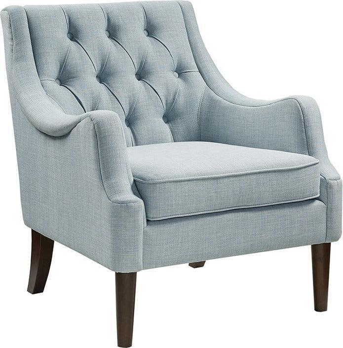 Olliix.com Accent Chairs - Qwen Button Tufted Accent Chair Dusty Blue