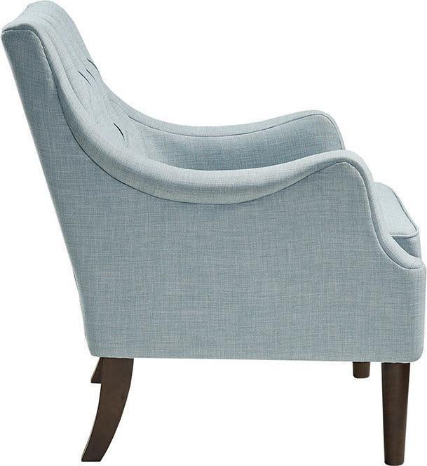 Olliix.com Accent Chairs - Qwen Button Tufted Accent Chair Dusty Blue