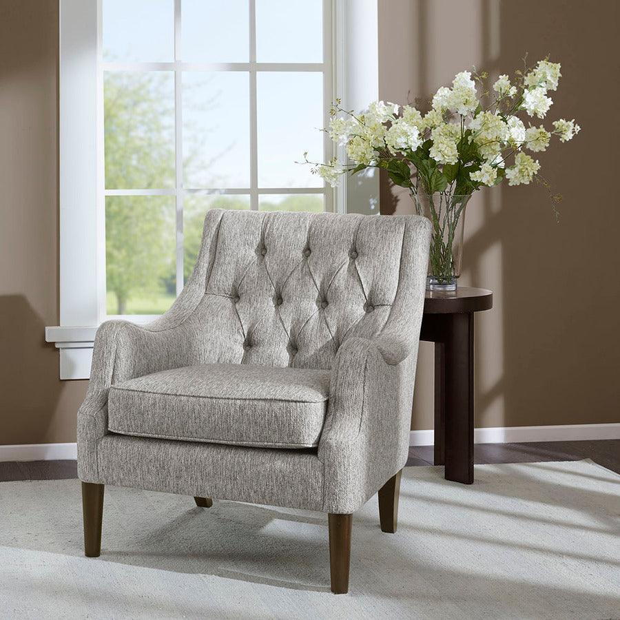 Olliix.com Accent Chairs - Qwen Button Tufted Accent Chair Gray