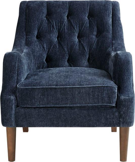 Olliix.com Accent Chairs - Qwen Button Tufted Accent Chair Navy