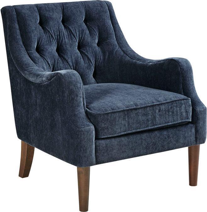 Olliix.com Accent Chairs - Qwen Button Tufted Accent Chair Navy