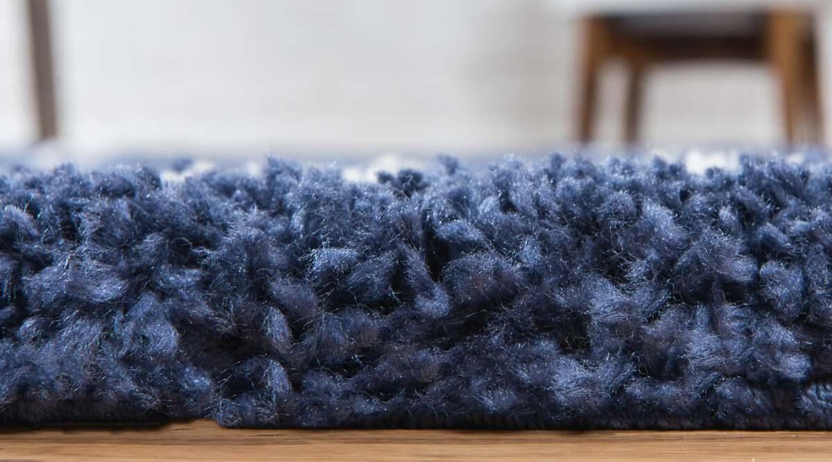 Unique Loom Indoor Rugs - Rabat Shag 9x12 Navy Blue & Ivory