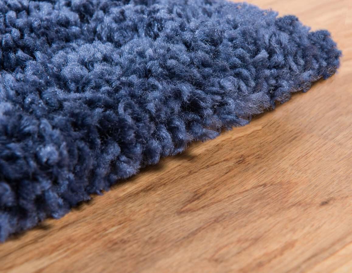 Unique Loom Indoor Rugs - Rabat Shag 9x12 Navy Blue & Ivory