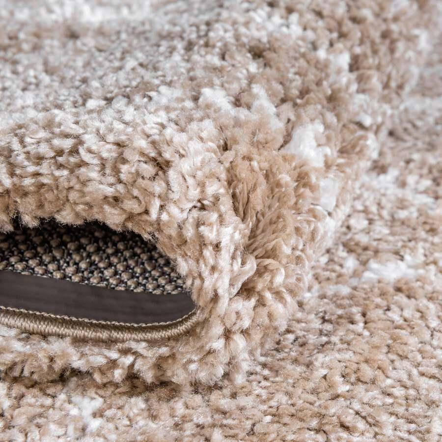 Unique Loom Indoor Rugs - Rabat Shag Comfort 9x12 Rectangular Rug Taupe