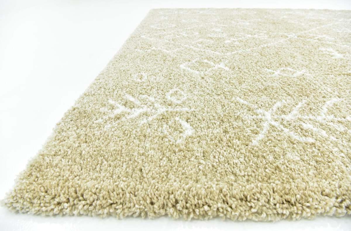 Unique Loom Indoor Rugs - Rabat Shag Scandinavian 9x12 Rectangular Rug Taupe