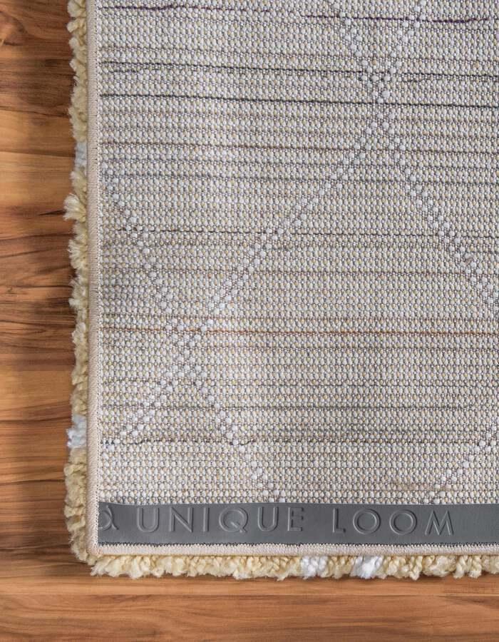 Unique Loom Indoor Rugs - Rabat Shag Scandinavian 9x12 Rectangular Rug Yellow