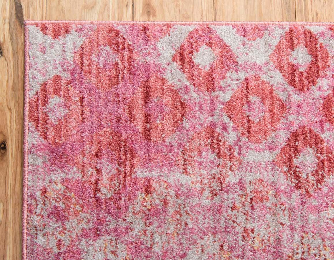 Unique Loom Indoor Rugs - Rainbow Bohemian 10x13 Rectangular Rug Pink