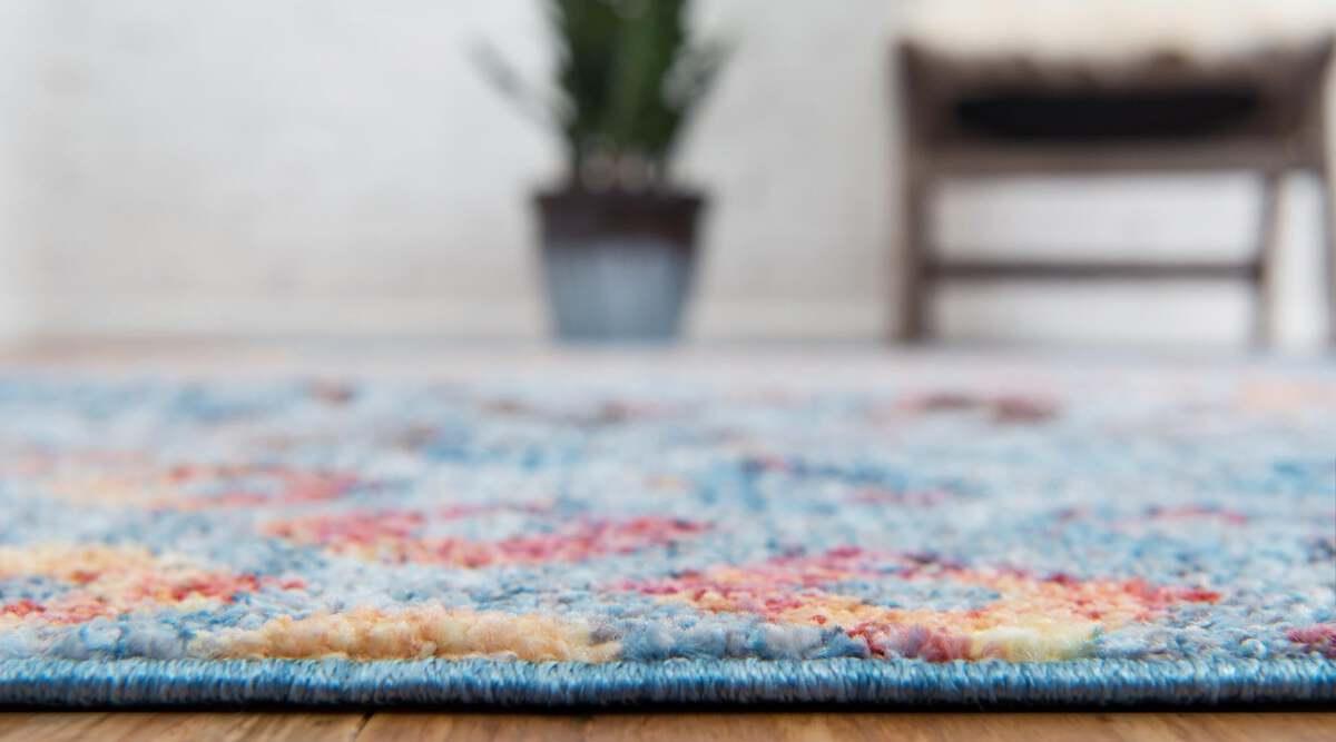 Unique Loom Indoor Rugs - Rainbow Geometric 10x13 Blue & Gold