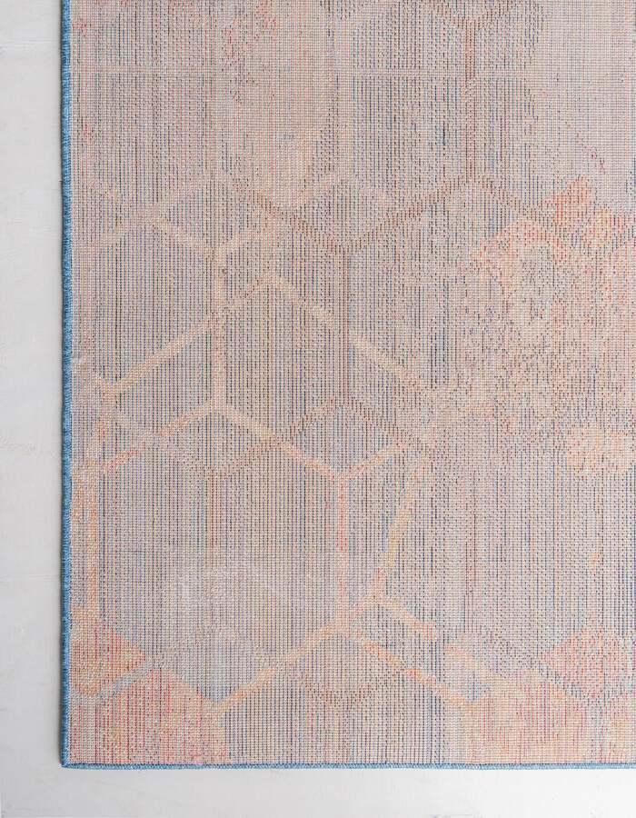 Unique Loom Indoor Rugs - Rainbow Geometric 10x13 Blue & Peach