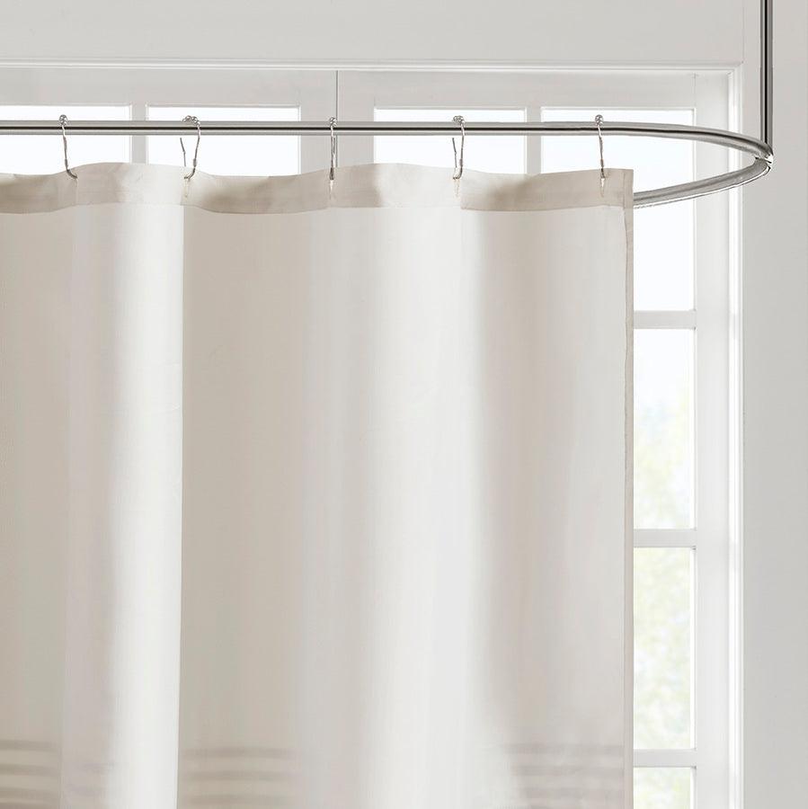 Olliix.com Shower Curtains - Ramsey Printed and Embroidered Shower Curtain Neutral