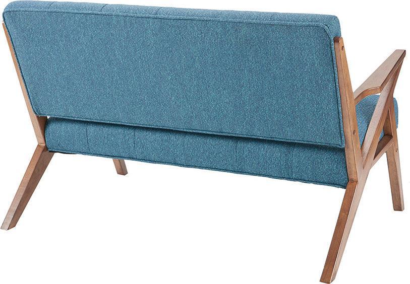 Olliix.com Loveseats - Rocket Industrial Loveseat 53.75"W x 33.5"D x 32.5"H Blue