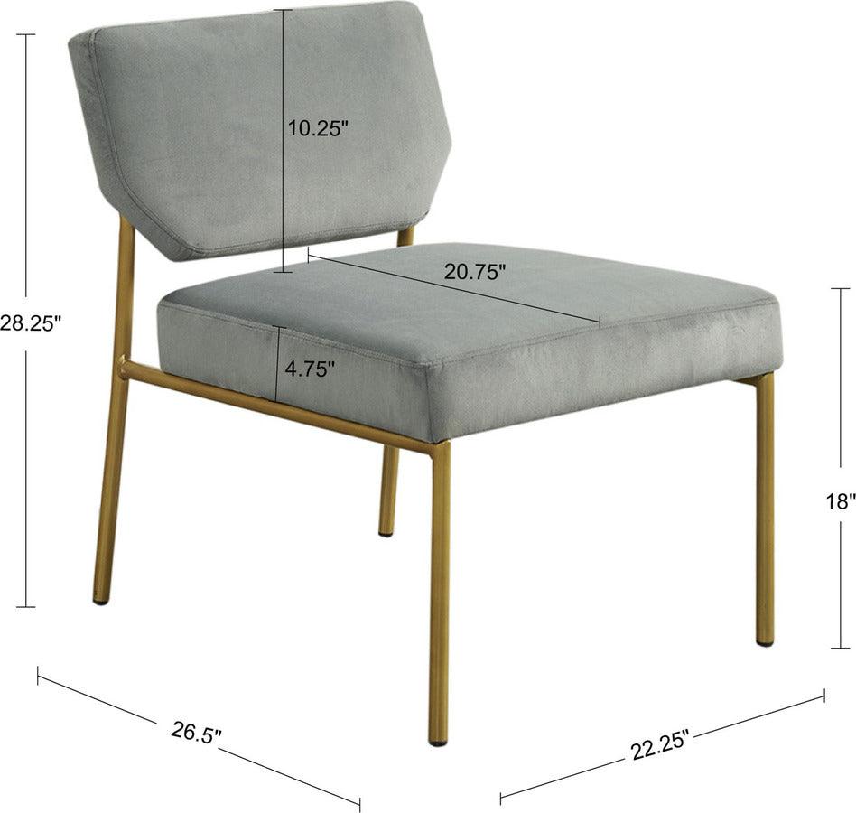 Olliix.com Accent Chairs - Roxie Metal Frame Slipper Chair Gray