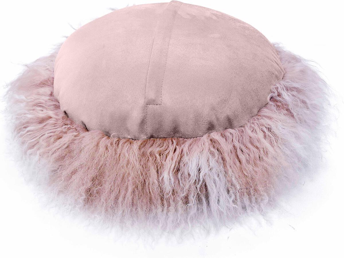 Tov Furniture Pillows & Throws - Ruby 16" Genuine Tibetan Lamb Fur Round Pillow