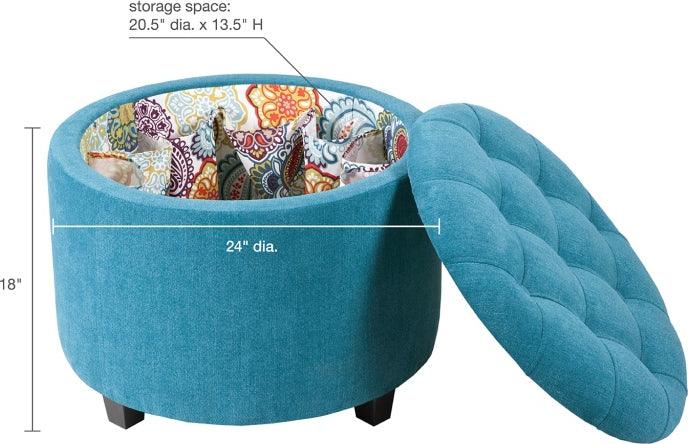 Dropship [Video] Round Ottoman Set With Storage, 2 In 1