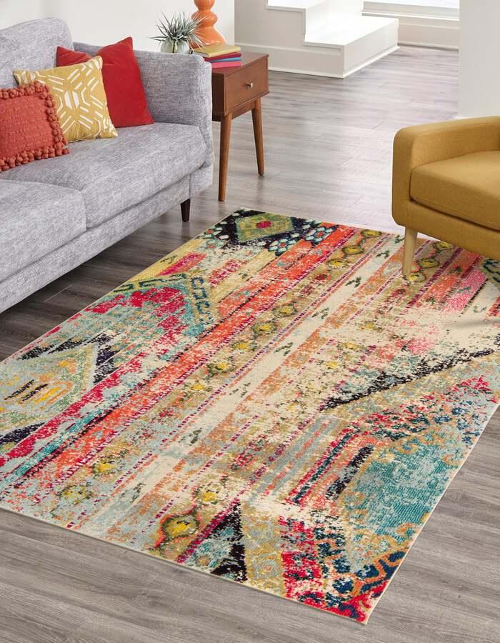 Unique Loom Indoor Rugs - Sedona Contemporary 10x13 Rectangular Rug Multi