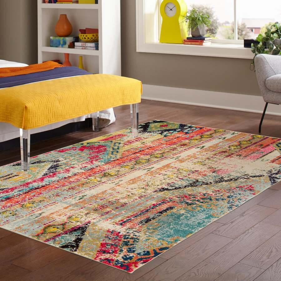 Unique Loom Indoor Rugs - Sedona Contemporary 10x13 Rectangular Rug Multi