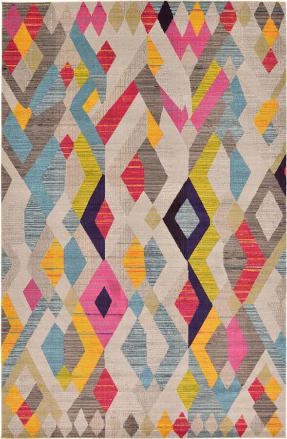 Unique Loom Indoor Rugs - Sedona Geometric Palace Multi & Beige