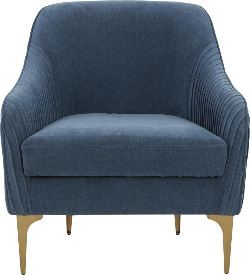 Tov Furniture Accent Chairs - Serena Blue Velvet Accent Chair