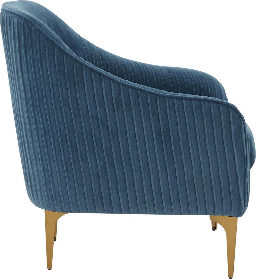 Tov Furniture Accent Chairs - Serena Blue Velvet Accent Chair