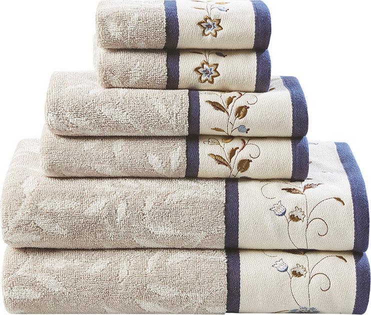 Cotton Highly Absorbent 6-Piece Jacquard Chevron Towel Set - The Homeland  Store