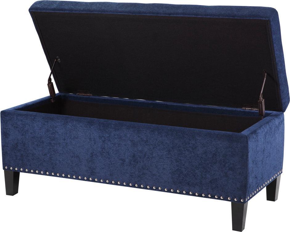 Olliix.com Benches - Shandra II Tufted Top Storage Bench Blue