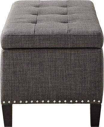 Olliix.com Benches - Shandra II Tufted Top Storage Bench Charcoal