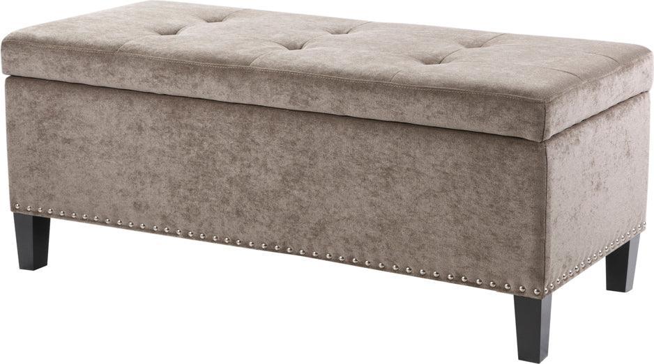 Olliix.com Benches - Shandra II Tufted Top Storage Bench Taupe