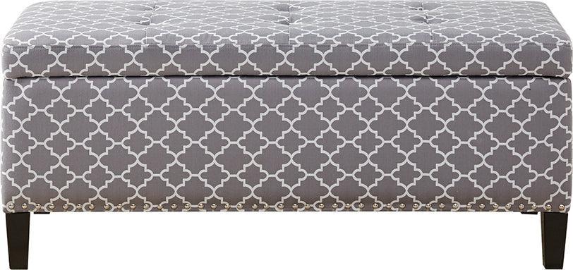 Olliix.com Ottomans & Stools - Shandra Modern/Contemporary II Tufted Top Storage Bench 42W x 18D x18H" Gray