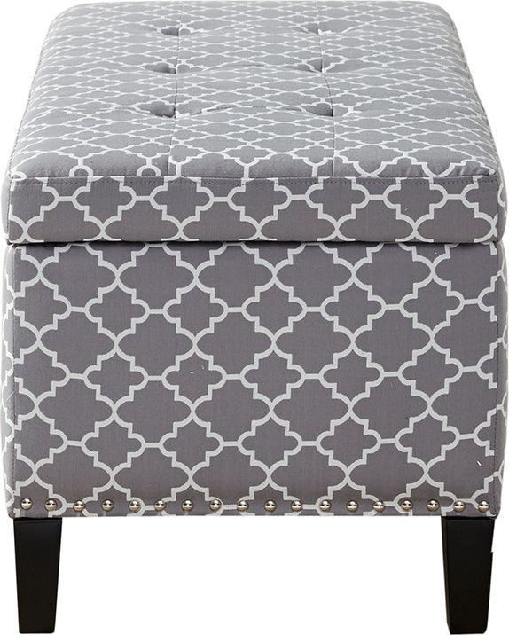 Olliix.com Ottomans & Stools - Shandra Modern/Contemporary II Tufted Top Storage Bench 42W x 18D x18H" Gray