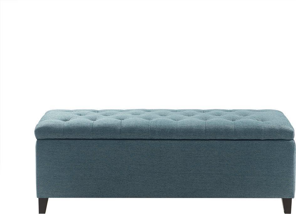 Olliix.com Benches - Shandra Tufted Top Storage Bench Blue