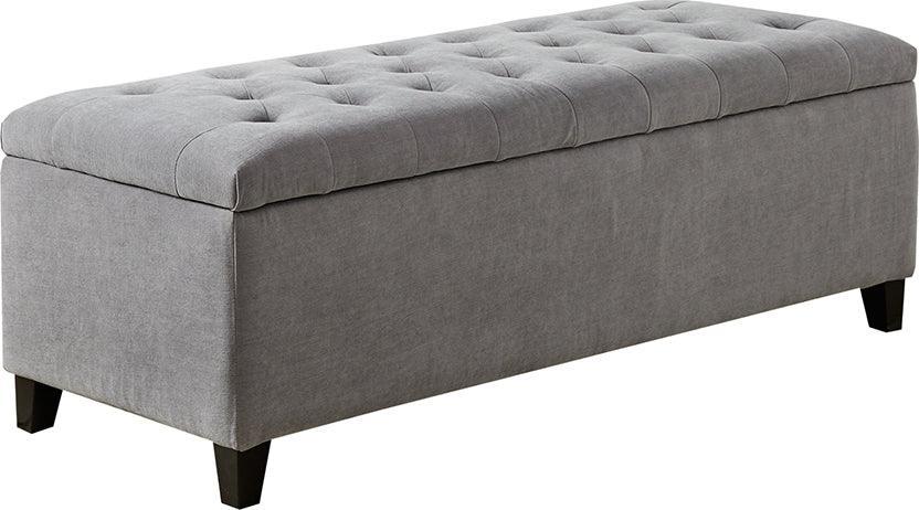 Olliix.com Benches - Shandra Tufted Top Storage Bench Gray